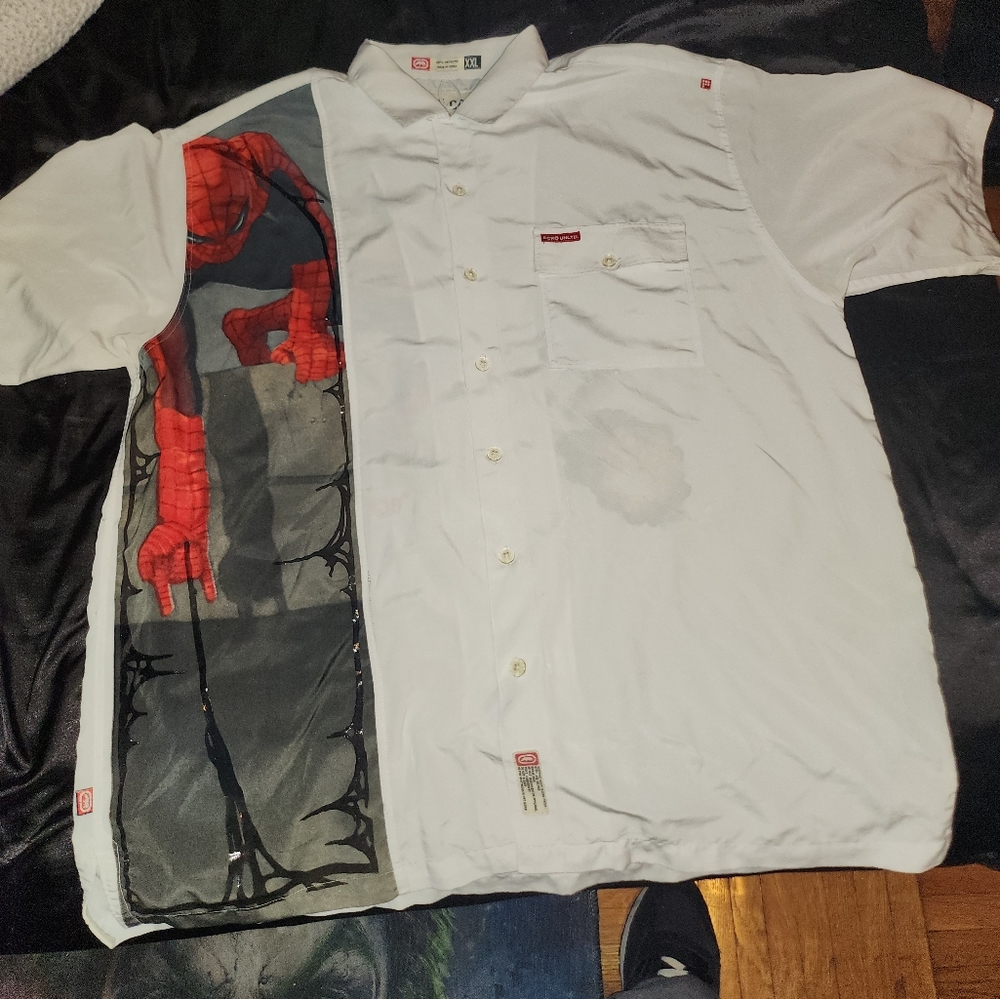 Mark Ecko Spiderman Green Goblin button down